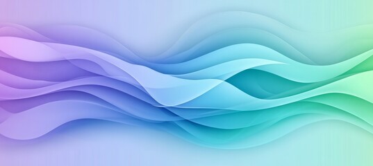 Fototapete - Abstract Flowing Shapes, Vivid Fluid Motion in Cool Blue Mint Tones a 3D Illustration