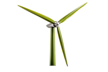 green wind turbine model with transparent background for eco design