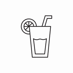 Poster - Juice glass refreshing drink icon vector sign