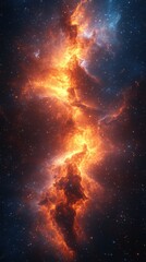 Wall Mural - bright nebula in deep space with vibrant colors and starry background during cosmic exploration