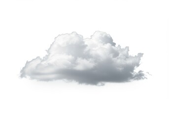 Poster - Single Fluffy White Cloud Isolated on White Background Sky Air Soft Image Photo Light Clouds Nature