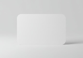 Poster - A blank white rounded rectangle stands on a white surface against a white background