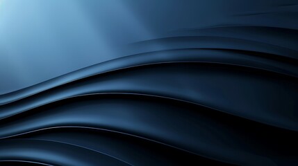 Poster - Elegant black and white silk waves design with smooth flowing lines texture