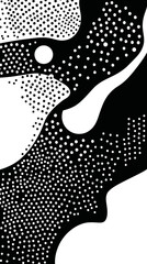 Poster - Abstract Black and White Minimalist Dotted Line Vector Art for Modern Design