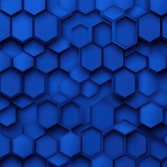 Poster - Blue Hexagonal Pattern Background with Various Tones and Textures for Modern Design Projects