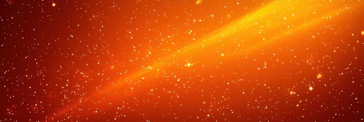 Wall Mural - Space Orange. Sky Banner Background with Vibrant Colors of Stars, Galaxy, and Universe