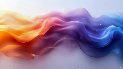 Poster - Flowing colorful ribbon on a white background, representing creativity, design, and modern simplicity