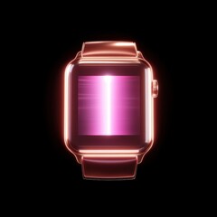 Poster - Stylish Digital Smartwatch with a Vibrant Display on a Black Background for Technology and Fitness Themes