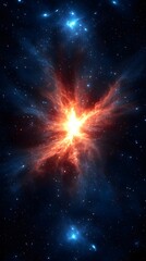 cosmic explosion nebula stellar burst fiery space background illustration