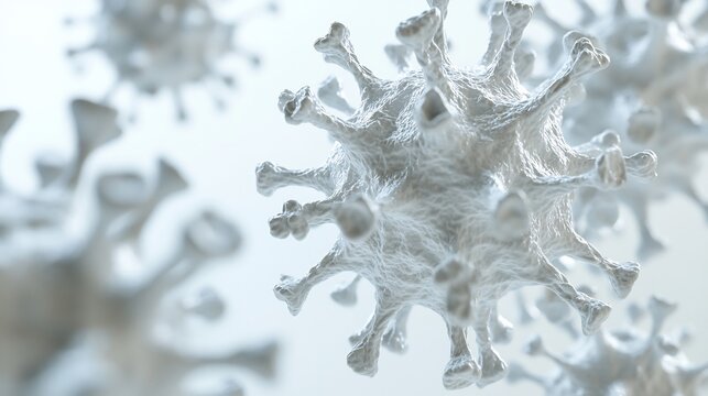 3d rendered virus realistic surface spike capsid including influenza coronavirus retrovirus suspended sterile laboratory setting clean design white background hyper detailed medical microbiological