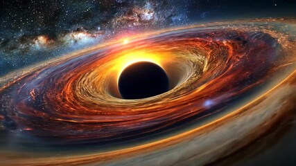 Wall Mural - Cosmic Abyss A Journey into the Heart of a Swirling Black Hole