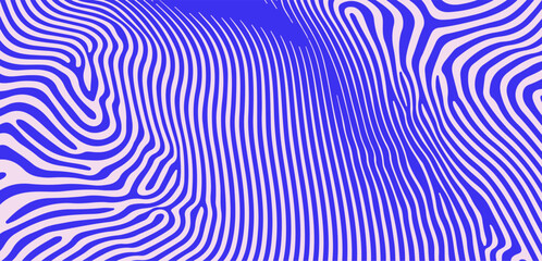 Poster - 49sdf34i0Blue wavy stripes twist and rotate throughout the composition, creating an optical illusion effect. Abstract modern vector illustration ideal for stylish decorative use.