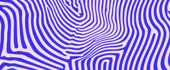 Poster - 49sdf34i0Blue wavy stripes twist and rotate throughout the composition, creating an optical illusion effect. Abstract modern vector illustration ideal for stylish decorative use.