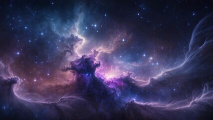 Poster - night sky illustration: a cosmic fantasy of light, nebulae, and constellations