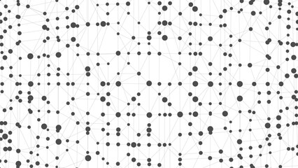 Leinwandbilder - Dots connected by lines. Abstract wave. Minimalist mesh. Abstract polygonal shape.