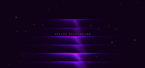 Abstract modern geometric purple glowing horizontal lines background. Technology speed motion movement.