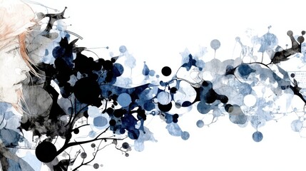Poster - Tranquil Ocean Scene with Calm Bubbles and Double Exposure Effects, Capturing the Essence of Nature's Serenity in Artistic Form