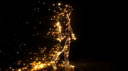 Aufkleber - This shimmering particle figure embodies biopharma advancements for lifespan enhancement.