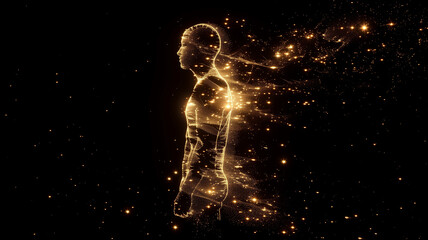 Poster - This Illustration of rejuvenated human figure shows high-tech breakthrough