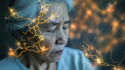 Poster - This senior woman reflects on the future of longevity and drug development aimed at lifespan extension.
