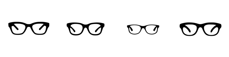 Poster - various styles of eyeglasses displayed in a minimalist design for eyewear enthusiasts in a modern se