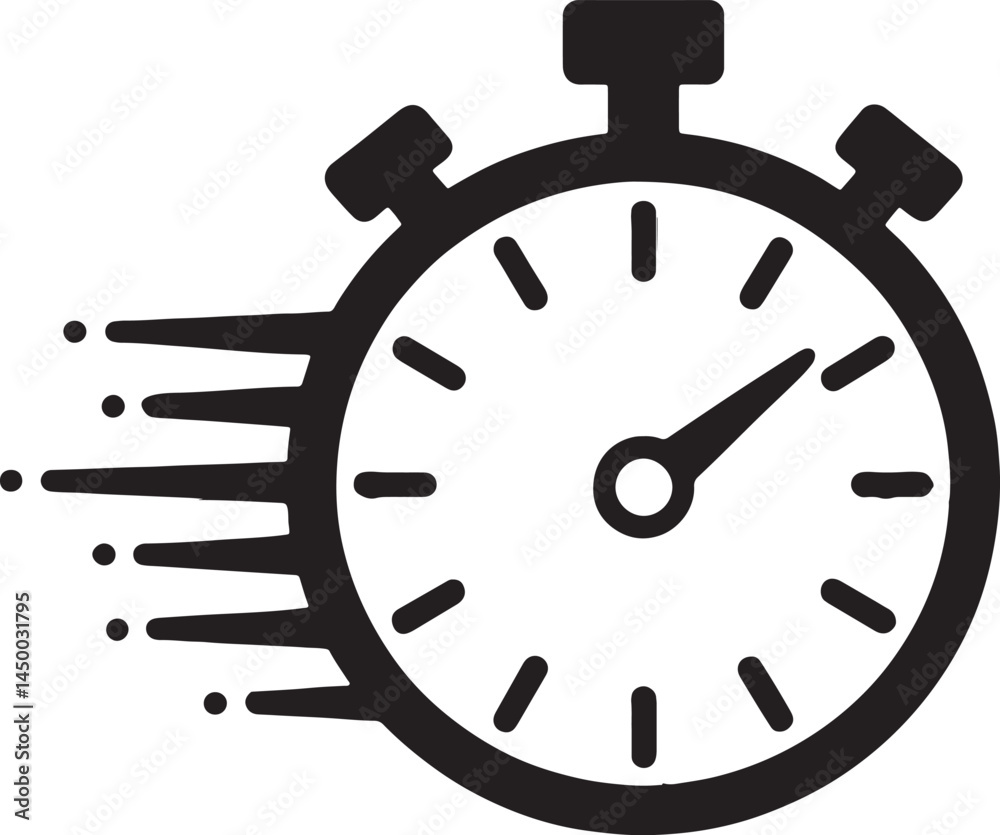 Fast Time Stopwatch Logo – Speed and Efficiency Branding Concept Stock ...