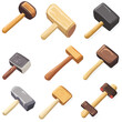 © charli - Simple mallet icon sheet on white background  -