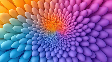 Fototapete - Colorful abstract pattern resembling blooming petals in vibrant hues