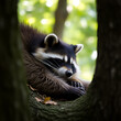© Kyle - A Relaxed Raccoon Napping In The Forest Shade