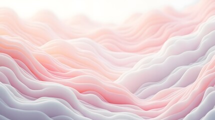 Aufkleber - Soft pink and white waves create a calming abstract landscape.