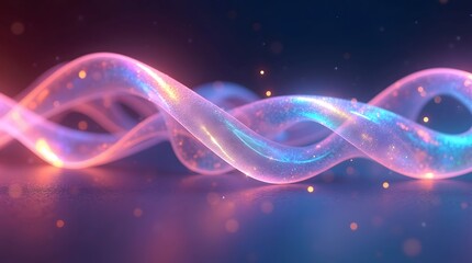 Aufkleber - A vibrant wave of light swirls gracefully through the air, creating a captivating, ethereal effect.