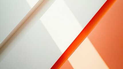 Poster - Bright white background with light orange diagonal stripes in the corners, clean and simple presentation backdrop