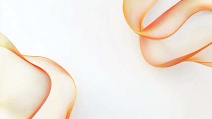 Poster - Smooth white background featuring light orange wavy stripes in the corners, modern and uncluttered slide layout