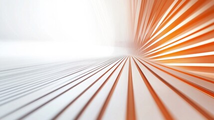 Poster - White presentation backdrop with subtle orange horizontal stripes, perfect for corporate slides and business templates