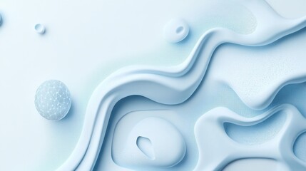 Poster - White presentation backdrop with light blue abstract tech shapes and patterns, clean and professional design