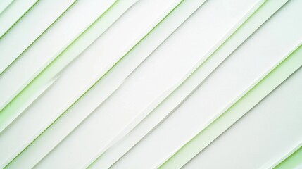 Poster - Bright white background with light green diagonal stripes in the corners, clean and simple eco-friendly presentation backdrop