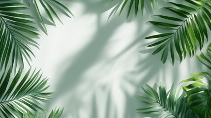 Poster - White business slide background with soft green stripes, creating a natural, fresh, and professional look for nature topics