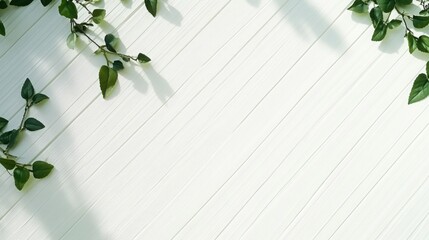 Poster - White business slide background with soft green stripes, creating a natural, fresh, and professional look for nature topics