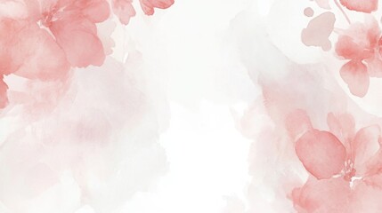 Poster - Modern white backdrop featuring soft pink pastel shapes layered subtly along the edges, light and charming design