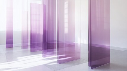 Poster - Modern white backdrop featuring transparent purple gradient shapes layered subtly in the edges, clean, moody design