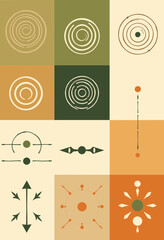 Fototapete - Abstract Geometric Pattern: A collection of abstract geometric patterns showcasing a minimalist and modern aesthetic, perfect for various design applications.