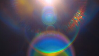Aufkleber - ethereal light orbs with rainbow refractions and lens flares for abstract backgrounds, web design, digital art, or futuristic branding graphics

