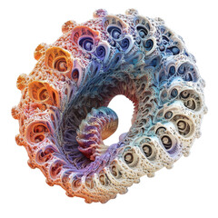 Fototapete - 3D Fractal Art isolated on white background