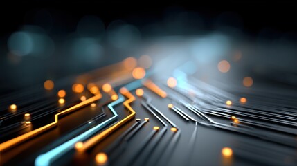Poster - Technology event bokeh circuitry in high-tech environment close-up viewpoint electrifying designs