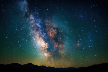 Wall Mural - vibrant cosmic night sky