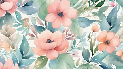 Poster - A beautiful floral arrangement with watercolor-style blossoms and delicate leaves