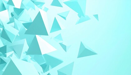 Poster - Dynamic geometric shapes floating in turquoise background abstract art digital design creative environment aerial view modern concept