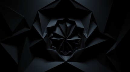 Poster - Dark, abstract polygonal art with a central, starburst-like pattern