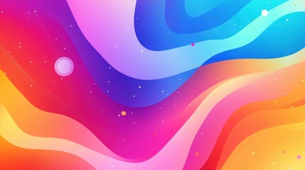 Poster - Modern abstract wallpaper with bright rainbow gradients, offering a sophisticated colorful backdrop for websites and presentations.