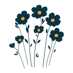 Aufkleber - Floral illustration with textured petals against simple staging for graphic embellishment